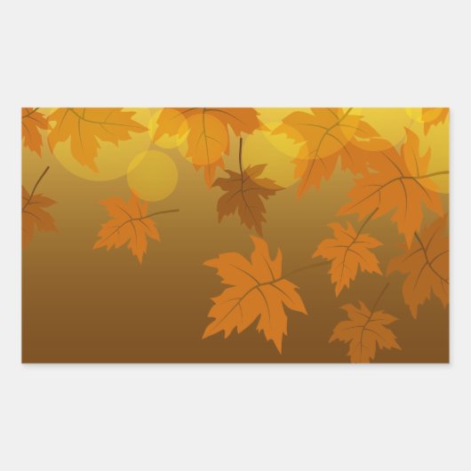 Sticker Rectangulaire Motif d'automne avec feuilles d'érable en chute et (Devant)