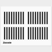 Sticker Rectangulaire Motif de bandes noires et blanches (Feuille)