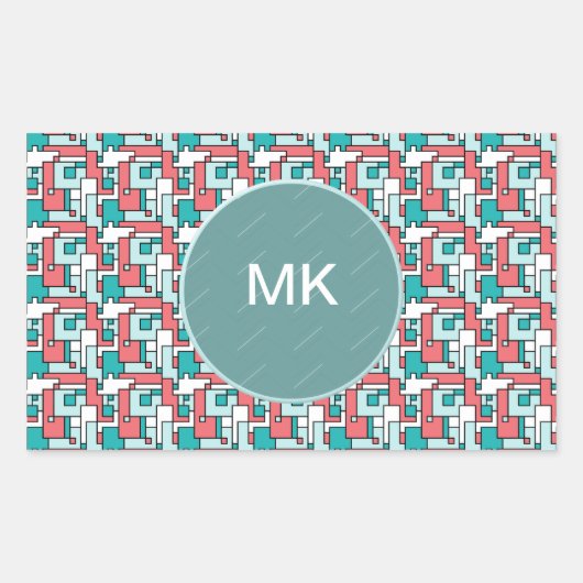 Sticker Rectangulaire Motif de briques rétro (Devant)