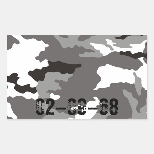 Sticker Rectangulaire Motif de camouflage gris (Devant)