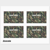 Sticker Rectangulaire Motif de camouflage vert militaire (Feuille)