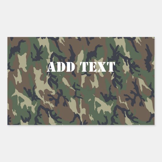 Sticker Rectangulaire Motif de camouflage vert militaire (Devant)