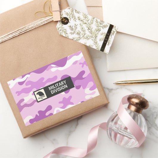 Sticker Rectangulaire Motif de camouflage violet (Cadeaux)