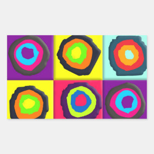 Sticker Rectangulaire Motif de cercles abstraits modernes