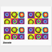 Sticker Rectangulaire Motif de Cercles Colorés (Feuille)