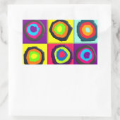 Sticker Rectangulaire Motif de Cercles Colorés (Sac)