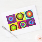 Sticker Rectangulaire Motif de Cercles Colorés (Enveloppe)