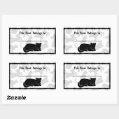 Sticker Rectangulaire Motif de chat noir (Feuille)