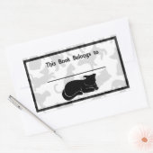 Sticker Rectangulaire Motif de chat noir (Enveloppe)