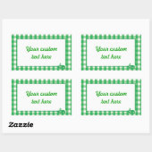 Sticker Rectangulaire Motif de chèques En vichy verts (Feuille)