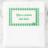 Sticker Rectangulaire Motif de chèques En vichy verts (Sac)