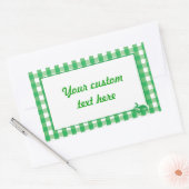 Sticker Rectangulaire Motif de chèques En vichy verts (Enveloppe)