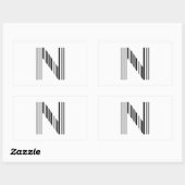STICKER RECTANGULAIRE MOTIF DE CODE À BARRES DE PREMIÈRE INITIALE LETTRE (Feuille)