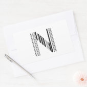 STICKER RECTANGULAIRE MOTIF DE CODE À BARRES DE PREMIÈRE INITIALE LETTRE (Enveloppe)