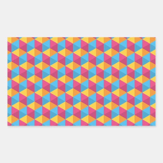 Sticker Rectangulaire Motif de cube coloré (Devant)