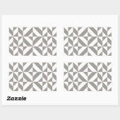 Sticker Rectangulaire Motif de cube géométrique gris argenté (Feuille)