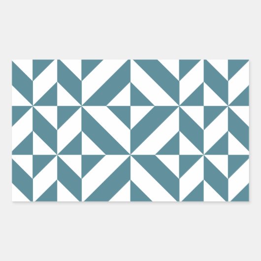 Sticker Rectangulaire Motif de cube vert géométrique profond Turquoise (Devant)
