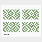 Sticker Rectangulaire Motif de cube vert laiton foncé (Feuille)