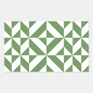 Sticker Rectangulaire Motif de cube vert laiton foncé