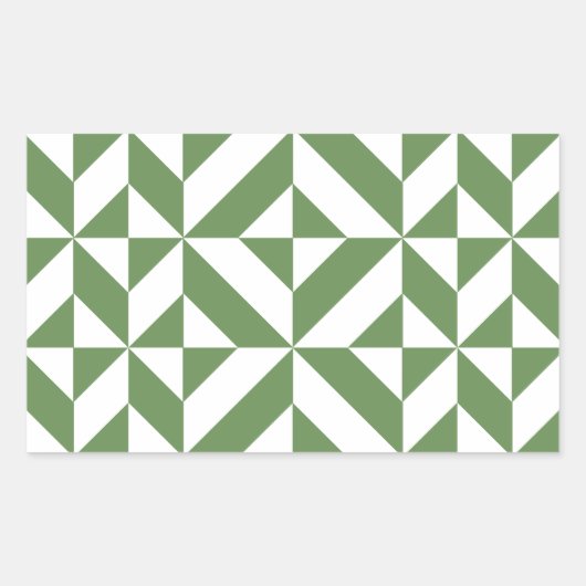 Sticker Rectangulaire Motif de cube vert laiton foncé (Devant)