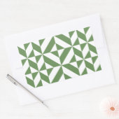 Sticker Rectangulaire Motif de cube vert laiton foncé (Enveloppe)