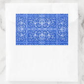 Sticker Rectangulaire Motif de défilement bleu royal (Sac)