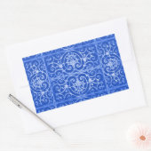 Sticker Rectangulaire Motif de défilement bleu royal (Enveloppe)