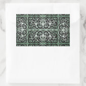 Sticker Rectangulaire Motif de défilement vert et noir (Sac)