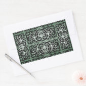 Sticker Rectangulaire Motif de défilement vert et noir (Enveloppe)