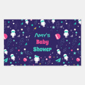 Sticker Rectangulaire Motif de dessin de l'astronaute spatial (Devant)