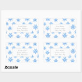 Sticker Rectangulaire Motif de Fléaux de neige bleu (Feuille)