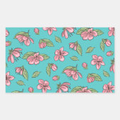 Sticker Rectangulaire Motif de fleurs (Devant)