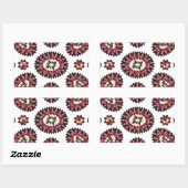 Sticker Rectangulaire Motif de fleurs Mandala (Feuille)