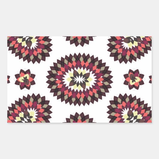 Sticker Rectangulaire Motif de fleurs Mandala (Devant)