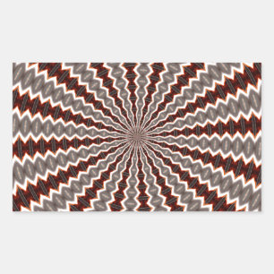 Sticker Rectangulaire Motif de kaléidoscope à vibrations rouges