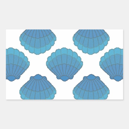 Sticker Rectangulaire Motif de mosaïque Blue Seashell (Devant)