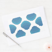 Sticker Rectangulaire Motif de mosaïque Blue Seashell (Enveloppe)