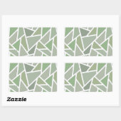 Sticker Rectangulaire Motif de mosaïque vert olive (Feuille)