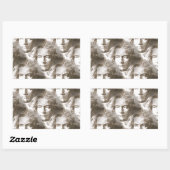Sticker Rectangulaire Motif de portrait Beethoven (Feuille)
