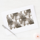 Sticker Rectangulaire Motif de portrait Beethoven (Enveloppe)