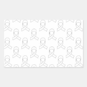 Sticker Rectangulaire Motif de ruban blanc