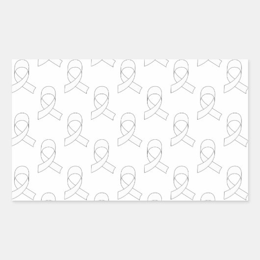 Sticker Rectangulaire Motif de ruban blanc (Devant)