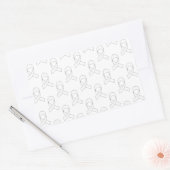 Sticker Rectangulaire Motif de ruban blanc (Enveloppe)