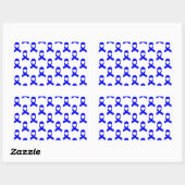 Sticker Rectangulaire Motif de ruban bleu (Feuille)