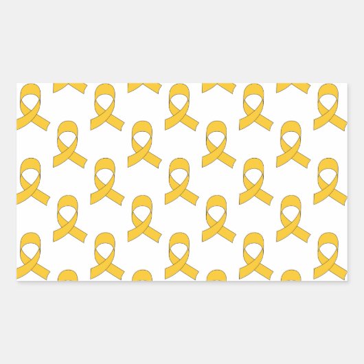 Sticker Rectangulaire Motif de ruban d'or (Devant)