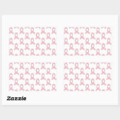 Sticker Rectangulaire Motif de ruban rose (Feuille)