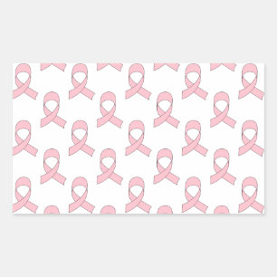 Sticker Rectangulaire Motif de ruban rose