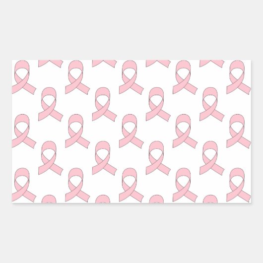 Sticker Rectangulaire Motif de ruban rose (Devant)