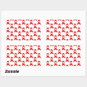 Sticker Rectangulaire Motif de ruban rouge (Feuille)