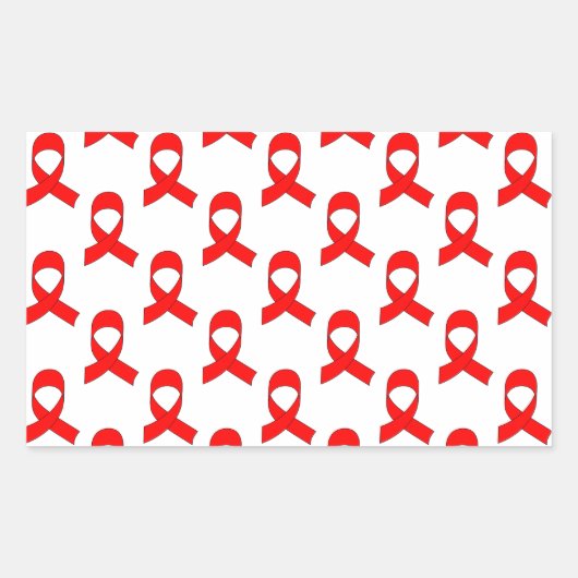Sticker Rectangulaire Motif de ruban rouge (Devant)